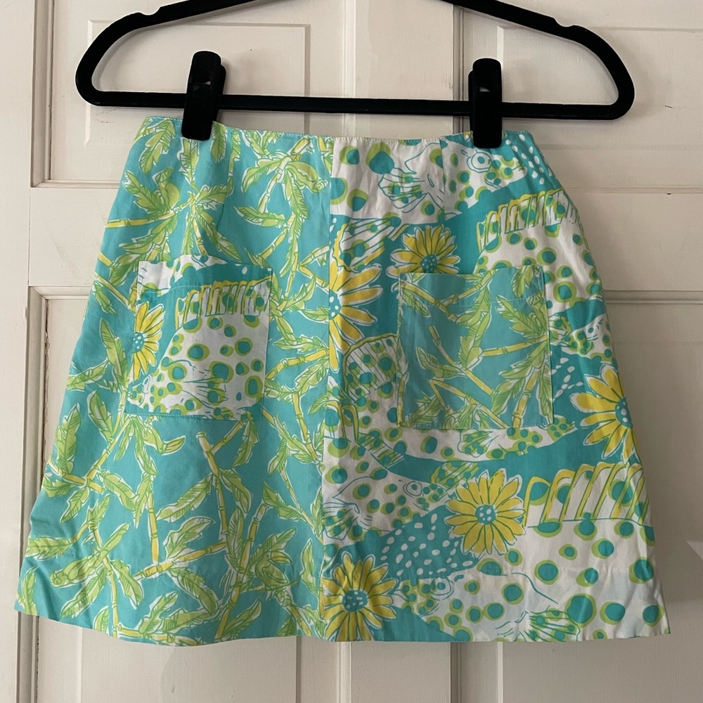 Lilly Pulitzer skirt with flowers and fish